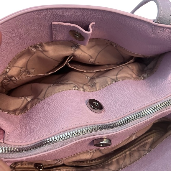 Betsey Johnson Jaime Double Handle Satchel – Lilac w/ Rainbow Straps - Picture 10 of 10